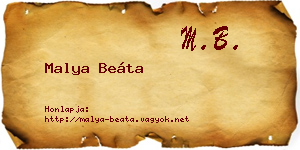 Malya Beáta névjegykártya